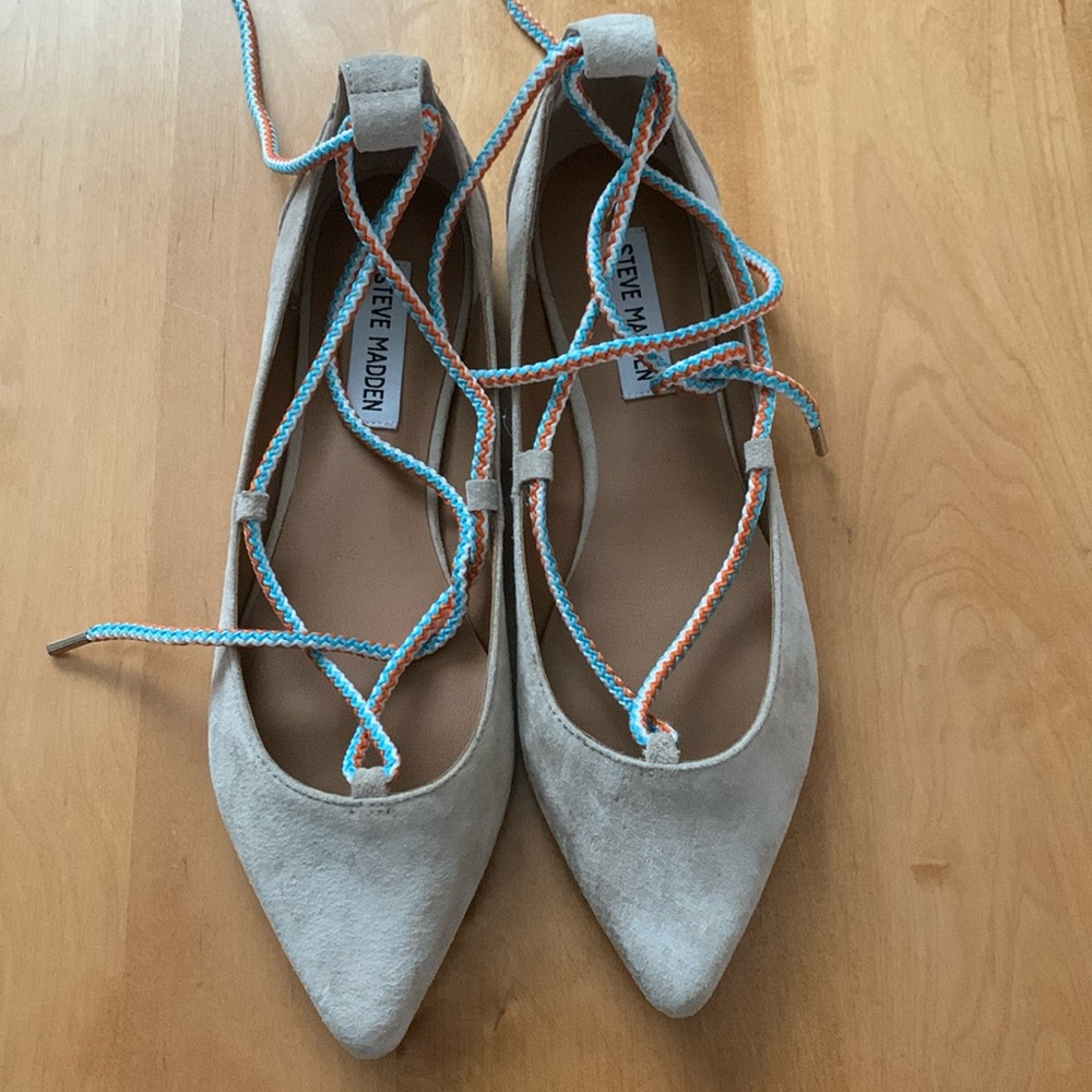 Steve Madden Emile Blush Suede Flat 8 NIB